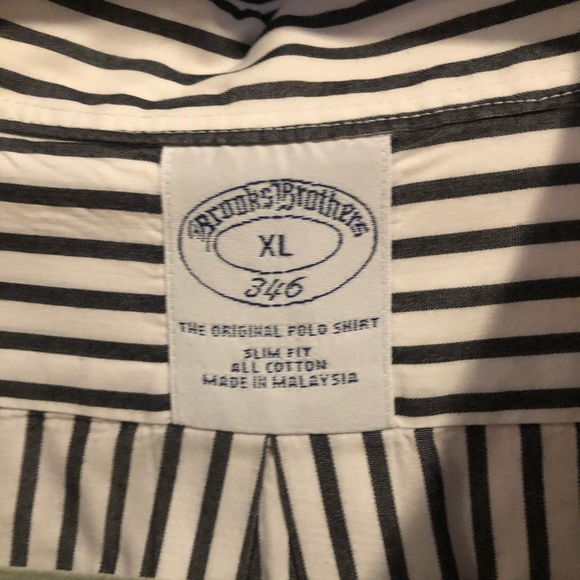 Brooks Brothers navy stripe button down - Picture 3 of 3